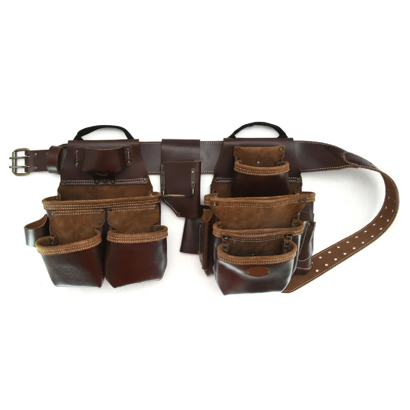 casual brown leather waist belt -98544L - 4 Pc 19 Pkt Framer's Combo in Grain Leather for Left Handers | Style n Craft