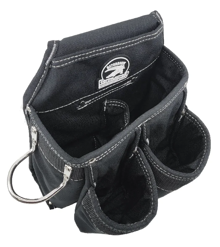 black leather waist belt with silver buckle -6-Pocket Contractor Pouch Black Model (discontinued)