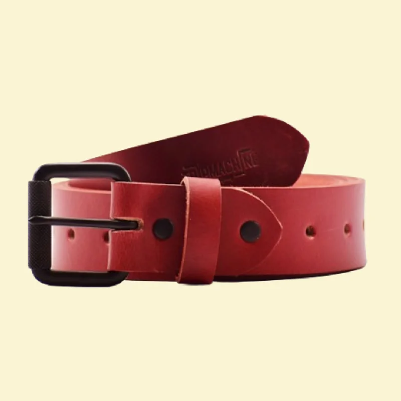 belt for men’s formal outfit -belt - cherry red single pin