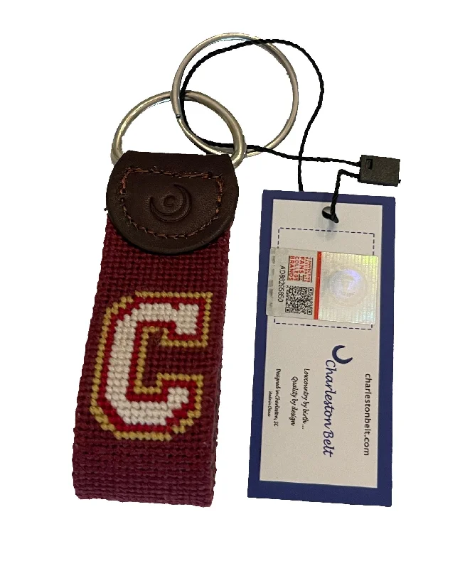 black leather waist belt for jeans -College of Charleston Logo Key Fob