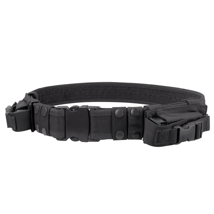 wide leather belt with intricate design -Condor Tactical Duty Belt