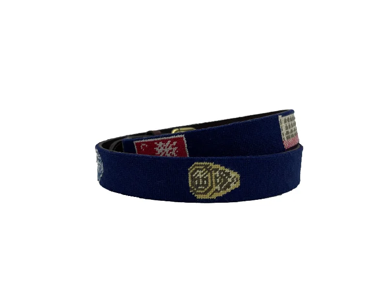 elegant waist belt for office wear -Stock Design - The Citadel Days - Officially Licensed - Hand-stitched Needlepoint Belt