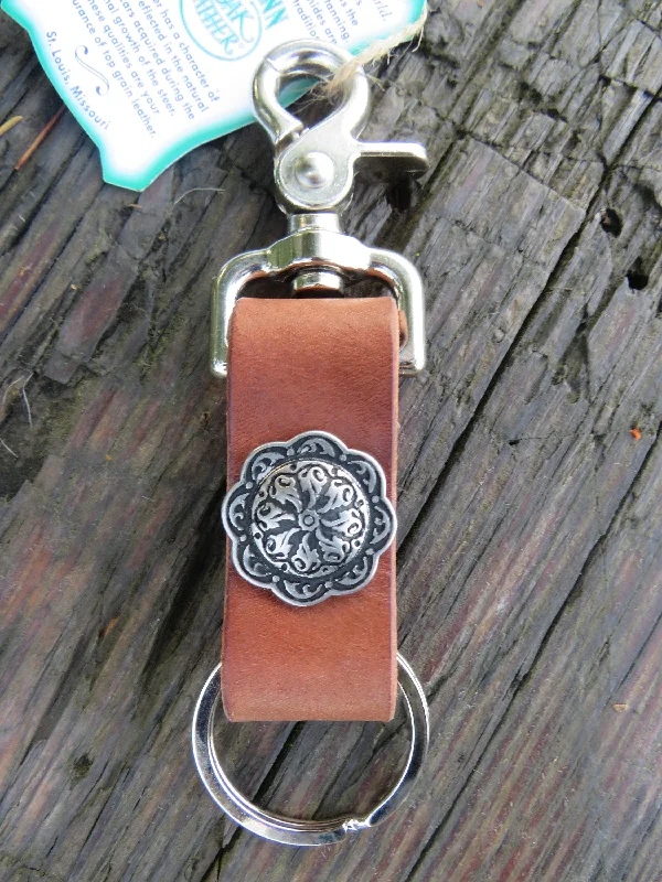 adjustable leather belt for jeans -Handmade Leather keychain Hermann Oak harness leather keychain Jeremiah Watt hardware 1 inch wide small leather keychain