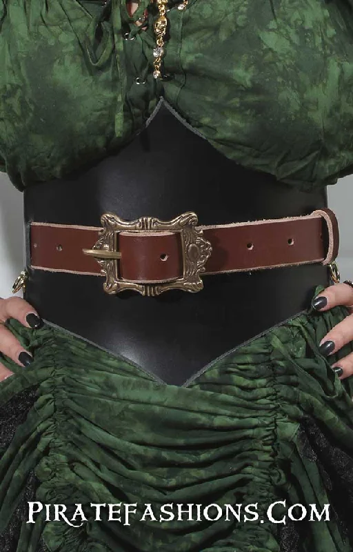 vintage leather waist belt -Leather Waist Cincher