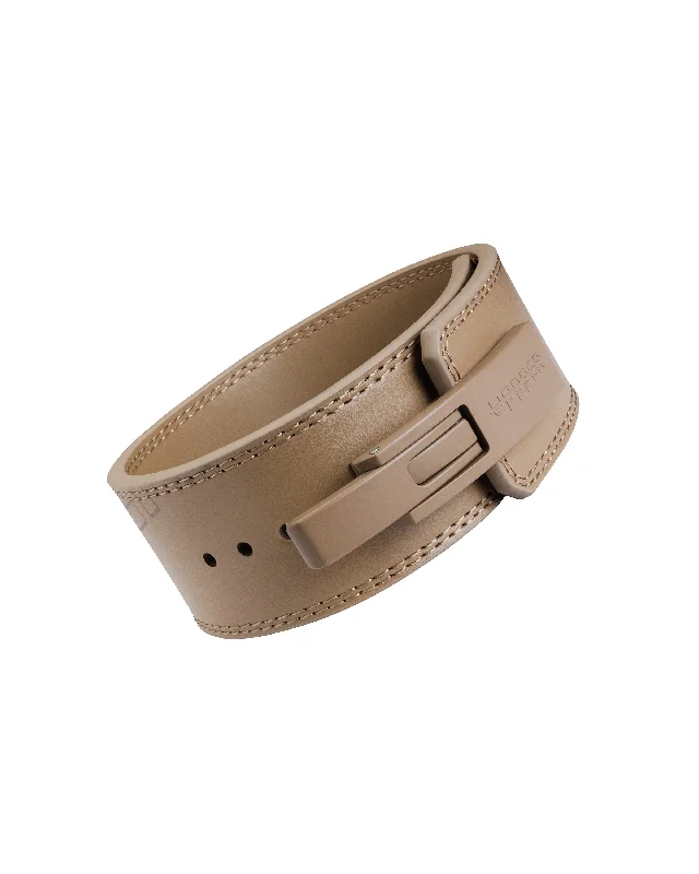 black leather belt with silver buckle -Lever Belt Mud