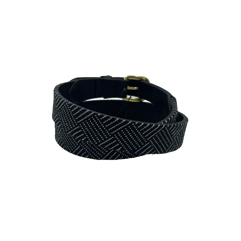 waist belt for fashionable trousers -Needlepoint Texture Basketweave Black