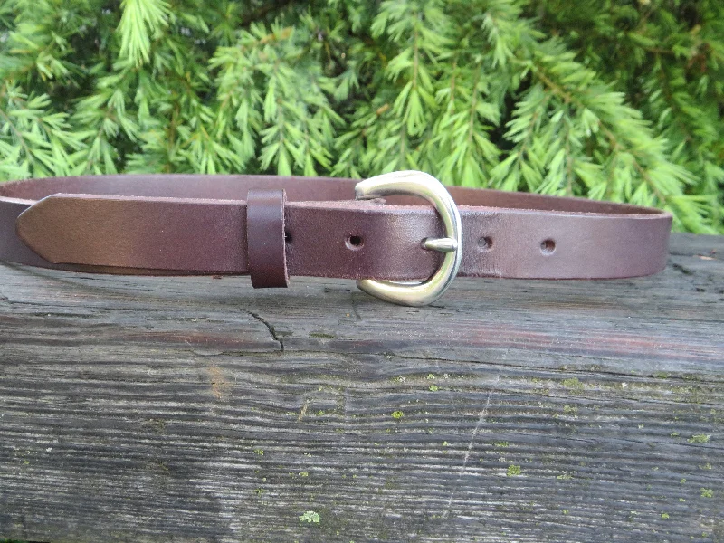 leather waist belt with contrasting buckle -New Discounted 32 waist size 35 belt size, 1 inch Hermann Oak  Latigo Leather ,  Made in US with US hides, leather belt, womans leather belt