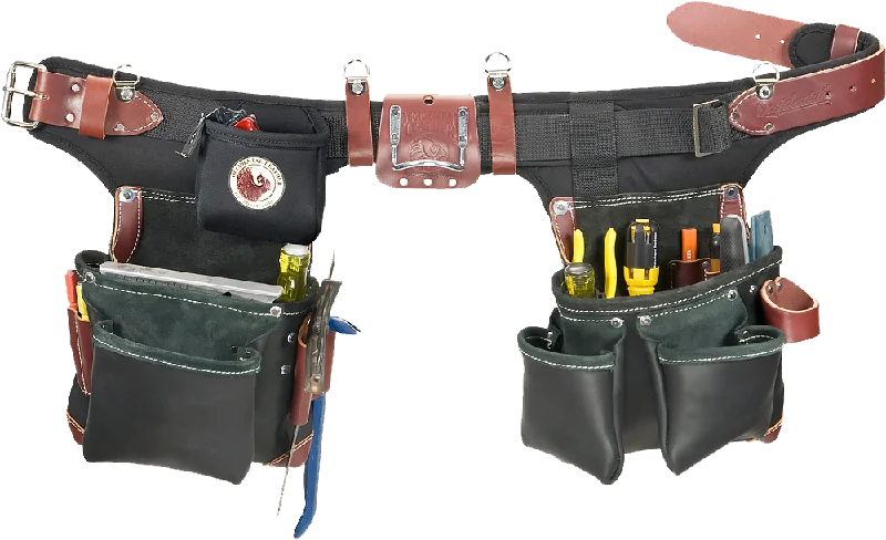 leather belt for outdoor pants -Occidental Leather B9588 Black Adjust-to-Fit Green Builder Tool Bag Set