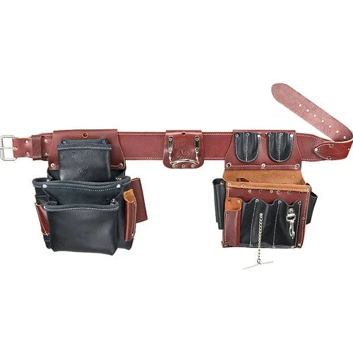 belt with large gold buckle -Industrial Pro Electrician's Set Leather Toolbelt Extra Large 5596