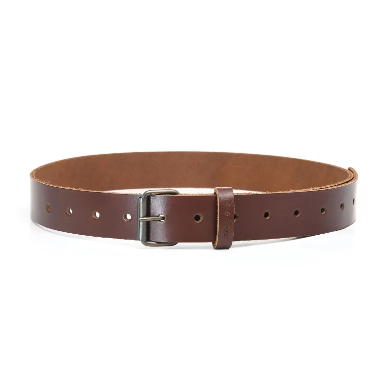 belt for easygoing summer outfit -98051 - 1-1/2 Inch Wide Belt in Dark Tan Heavy Full Grain Leather | Style n Craft