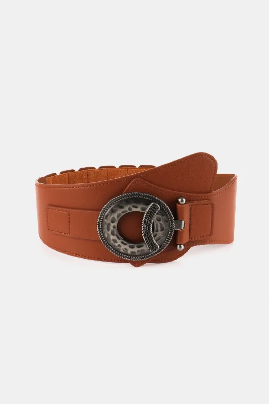 modern leather belt for casual wear -Retro Elastic Wide Belt