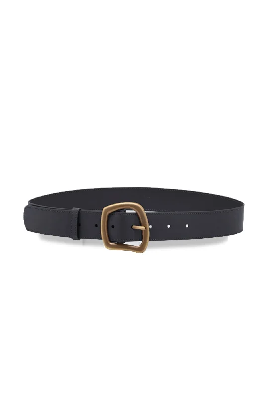 adjustable leather belt for jeans -Simon Belt in Black Leather