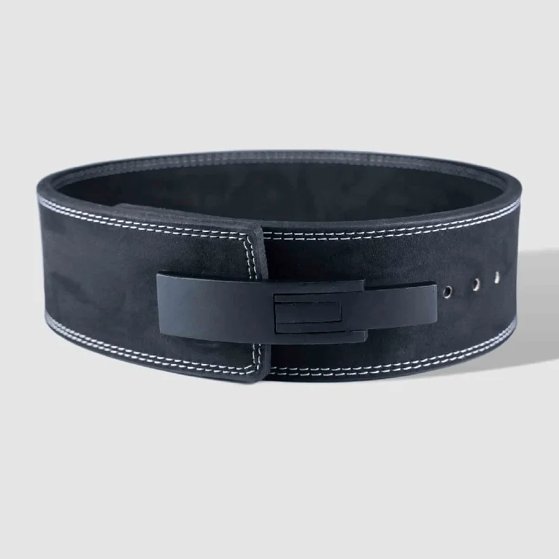 leather belt with pearl design -10MM Lever Belt - Black - IPF Approved