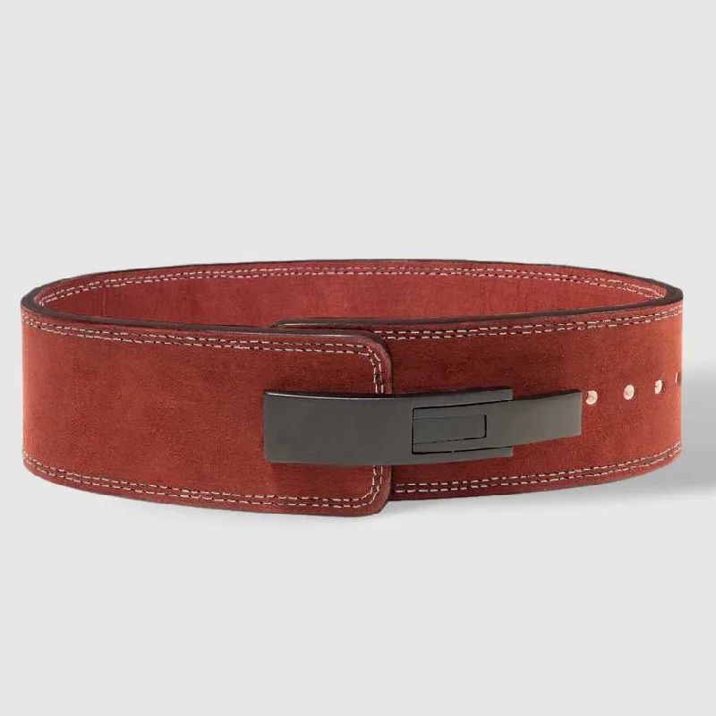 men’s classic leather dress belt -10MM Lever Belt - Burgundy - IPF Approved