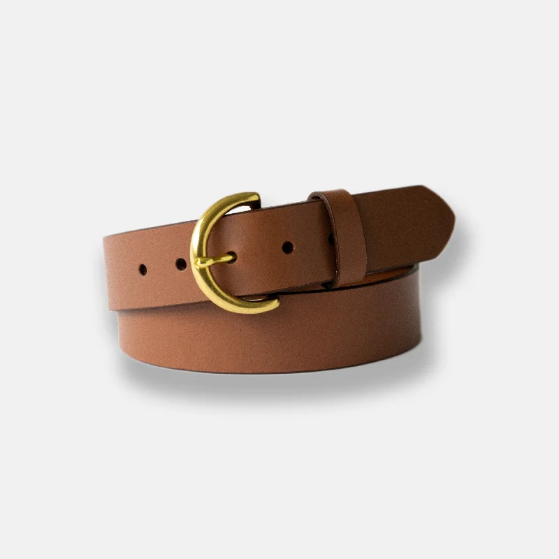 adjustable leather belt for jeans -The Half Moon Belt