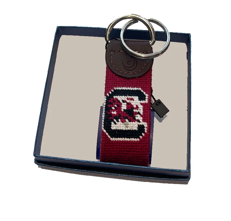 casual braided waist belt -USC (University of South Carolina) Logo Key Fob