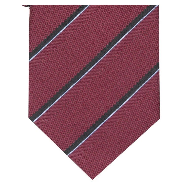 trendy silk necktie combinations-Alfani Men's Clarkson Stripe Tie Red Size Regular