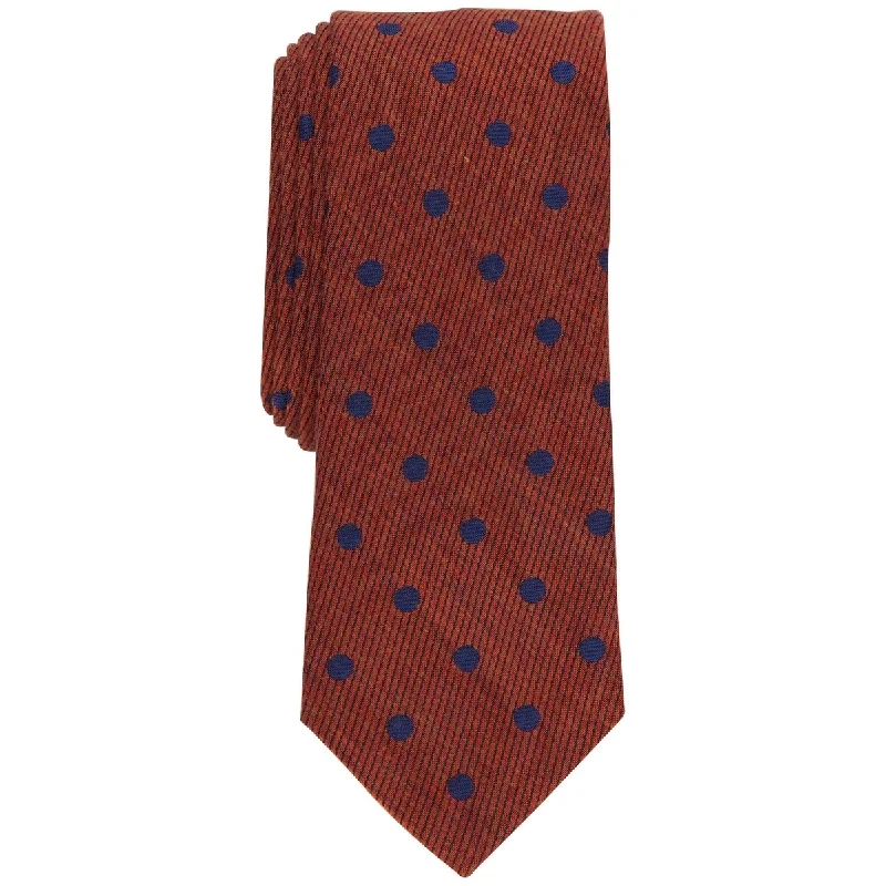 simple necktie styles-Bar Iii Men's Blyth Dot Print Tie Brown Size Regular