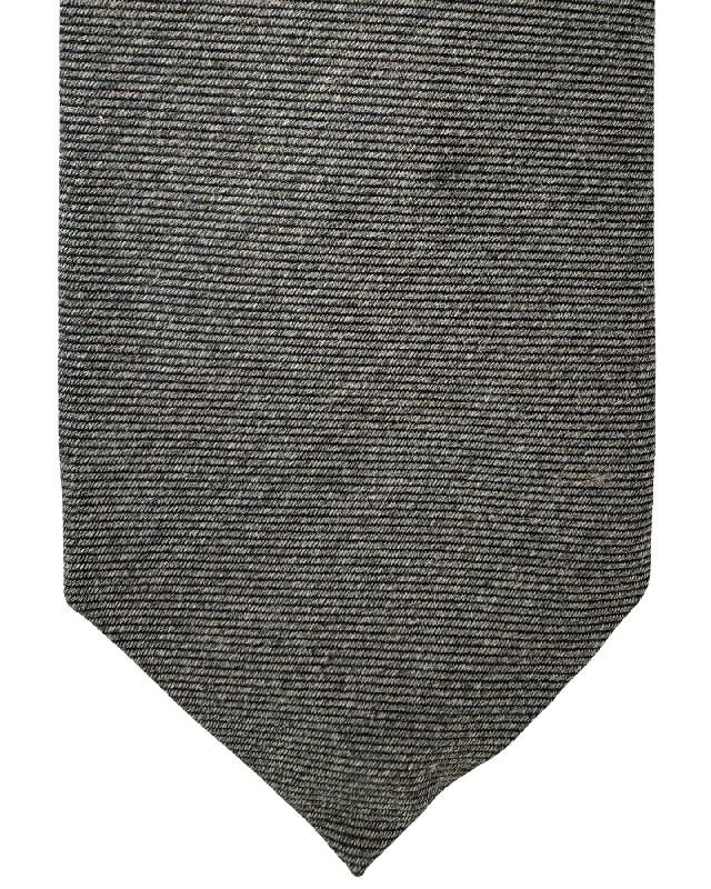 modern necktie ideas for work-Barba Sevenfold Tie Taupe Grosgrain Design - Sartorial Neckwear