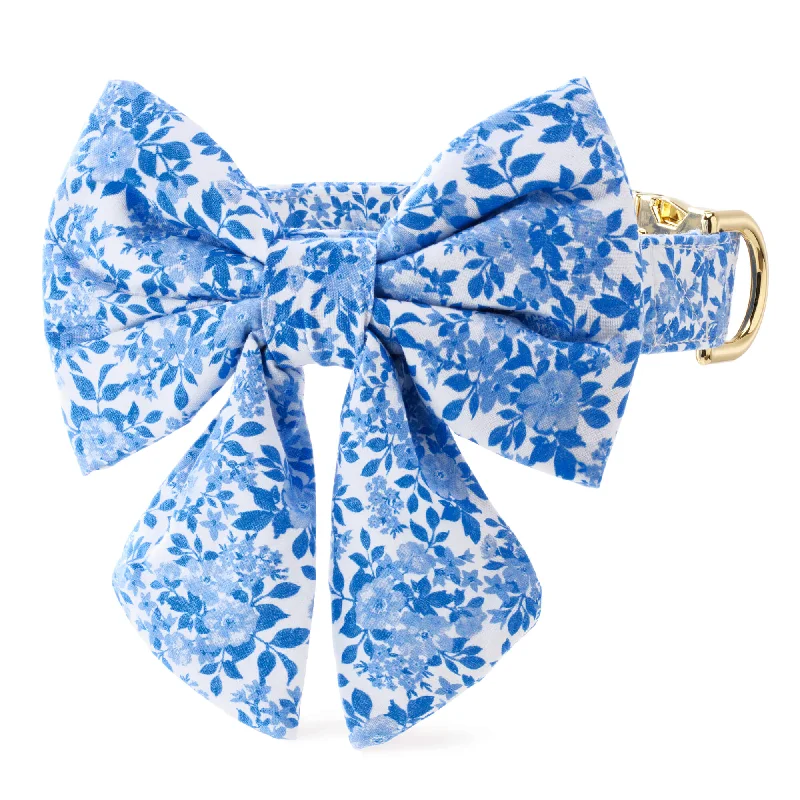 premium silk necktie brands-Blue Roses Lady Bow Collar