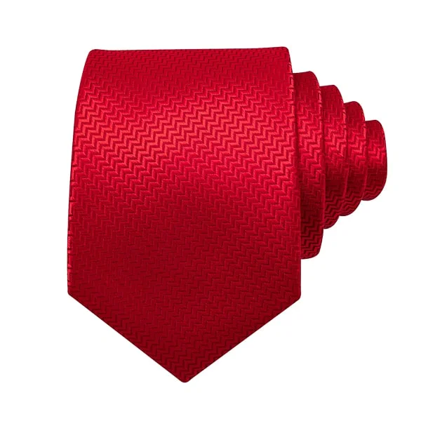 best silk ties for summer-Classy Men Bright Red Silk Necktie