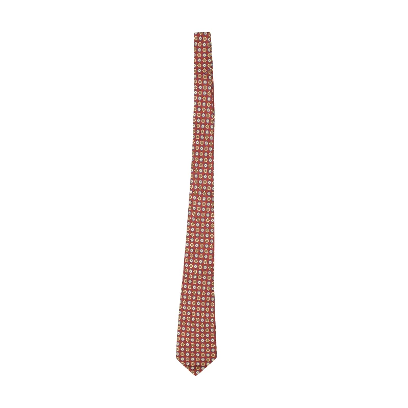 unique silk wedding tie options-Brioni Silk Handmade Flowers Tie - Red