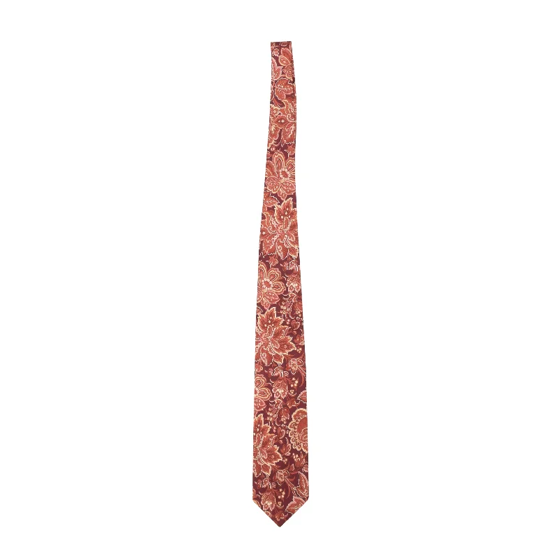 luxury wedding silk necktie sets-Brioni Silk Handmade Paisley Tie - Red