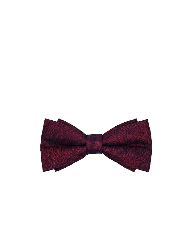 luxury designer bow ties-Burgundy Geometric Bow Tie