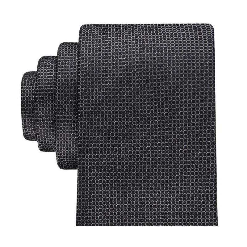 soft cotton ties-Calvin Klein Men's Interconnected Circle Tie Black Size Regular