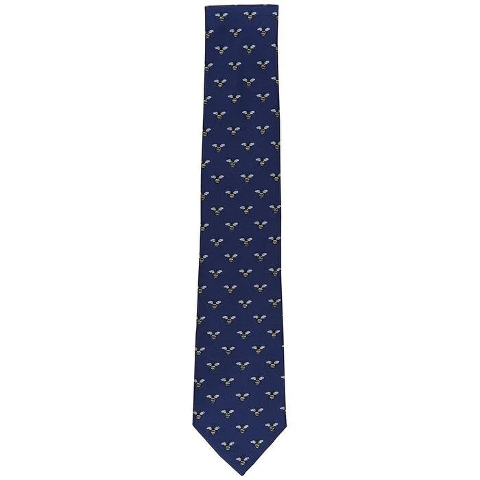 affordable necktie styles-Club Room Men's Classic Bee Neat Tie Blue Size Regular