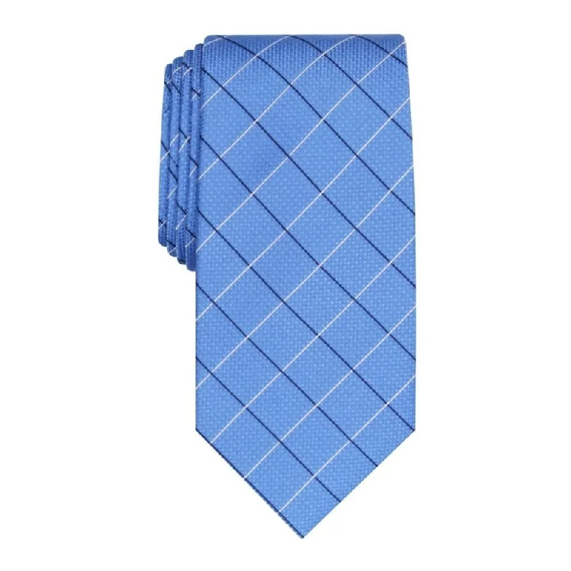 vibrant necktie patterns for men-Club Room Men's Classic Grid Tie Navy Size Regular - One Size