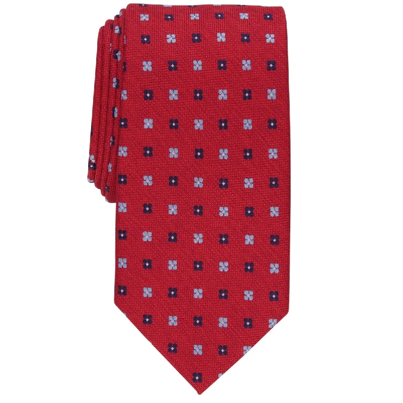 colorful wedding necktie styles-Club Room Men's Orme Geometric Classic Tie Red Size Regular