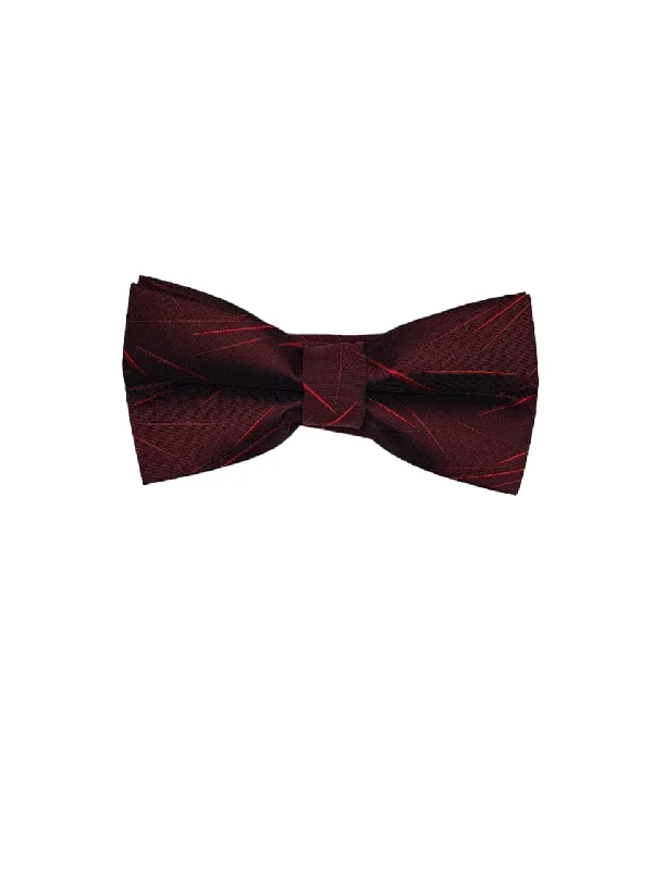 stylish neckties for office wear-Crimson Geometric Charm Bow Tie