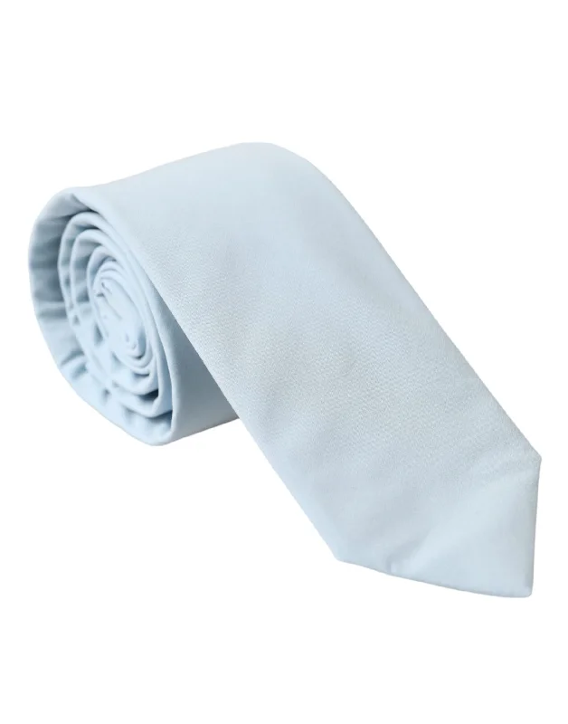 silk ties for casual outfits-Dolce & Gabbana blue Cotton Adjustable Tie Men's Men