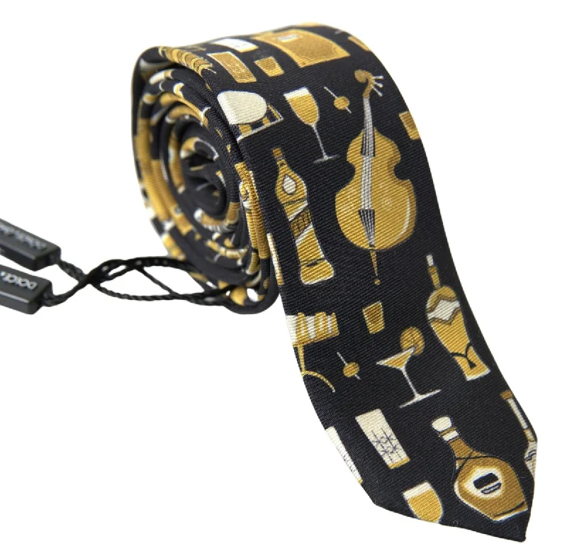 silk neckties for upscale events-Dolce & Gabbana Exclusive Silk Tie with Musical Men's Print