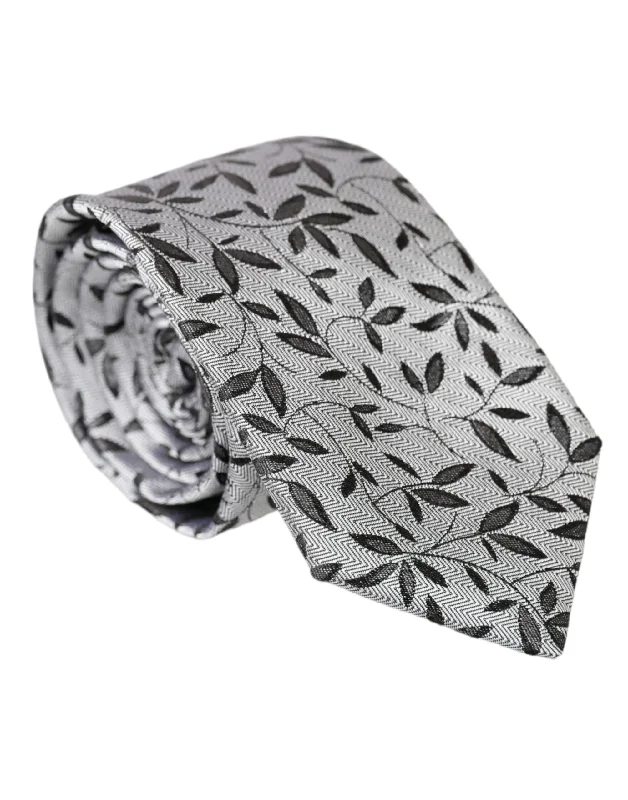 elegant designer neckties-Dolce & Gabbana  Leaves 100% Silk Adjustable Men's Tie