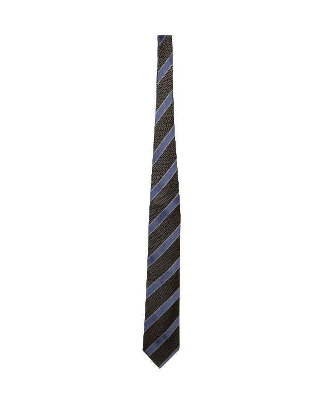 silk tie patterns for formal occasions-Ermenegildo Zegna Textured Stripe Tie in Multicolor Silk