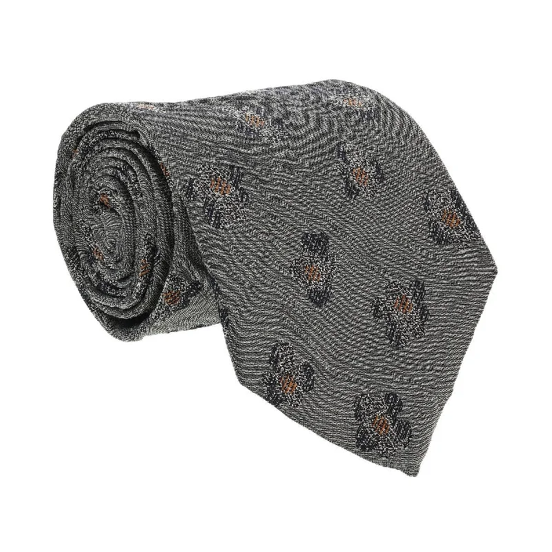 silk ties for casual outfits-Gianfranco Ferre J094 U18 Grey Ripple Texture Silk Mens Tie for mens