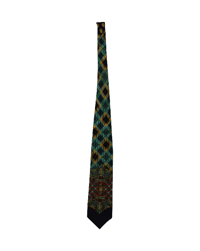 best designer necktie options for men-Gianni Versace Printed Tie in Multicolor Silk