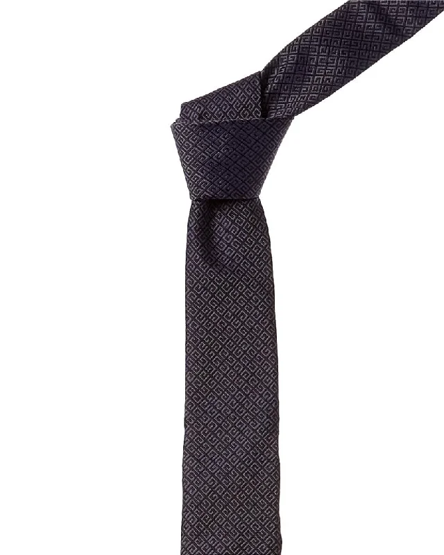 men's necktie bundles-Givenchy Black Tonal All Over 4G Jacquard Silk Tie