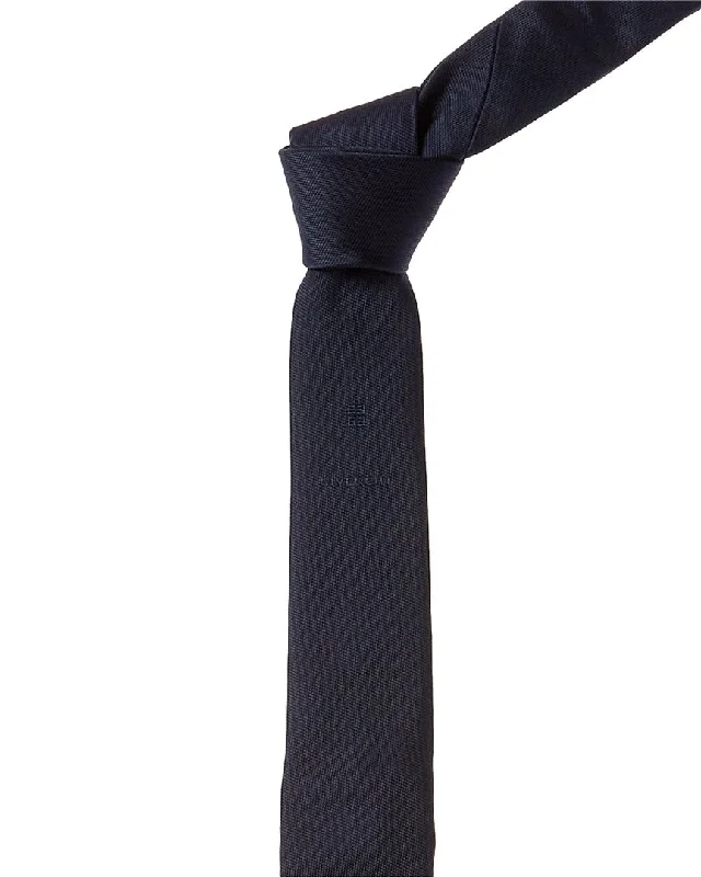 unique ties for formal office wear-Givenchy Navy 4G Silk Tie