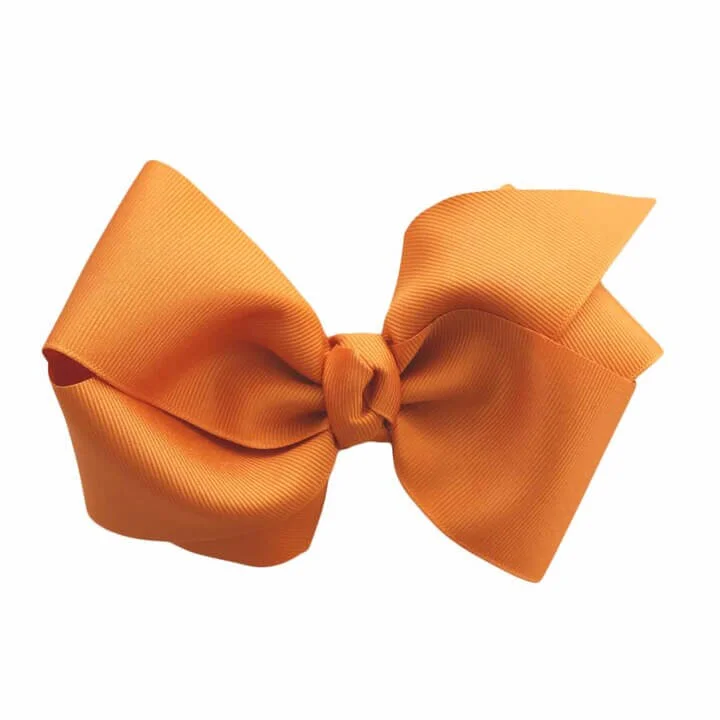 designer silk ties for men-Large Ribbon Bow with Clip | Rustic Orange