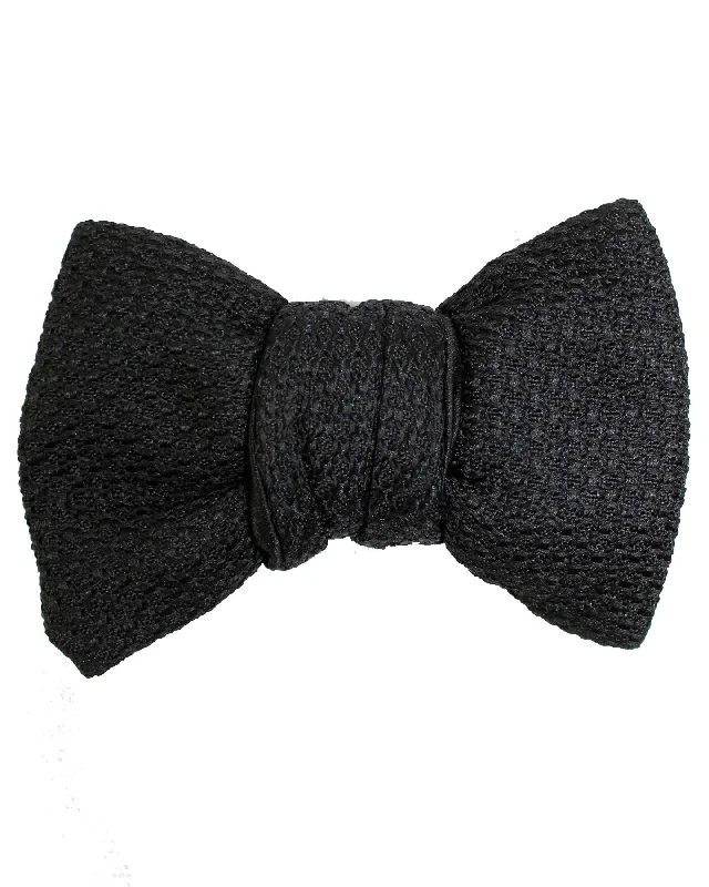 classic necktie collections for men-Le Noeud Papillon Black Bow Tie - Luxury Woven Silk Bow SALE