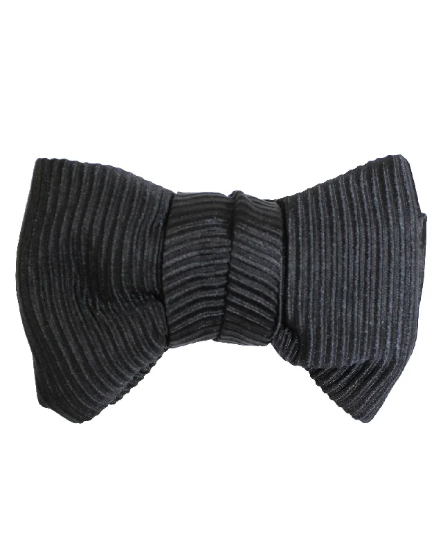 silk neckties for upscale events-Le Noeud Papillon Black Grosgrain Bow Tie SALE