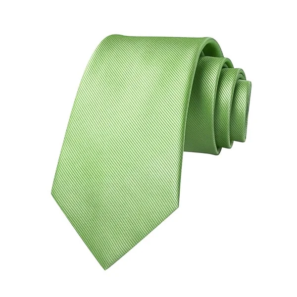 men's striped necktie designs-Classy Men Light Green Striped Silk Tie