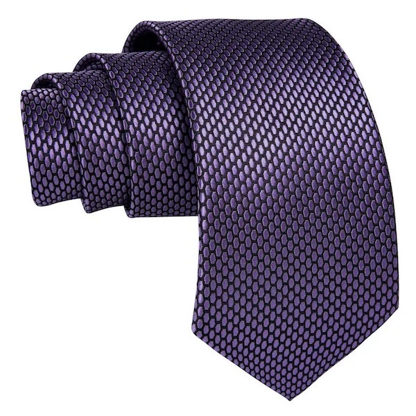 silk neckties for corporate events-Classy Men Lilac Hexagon Silk Necktie