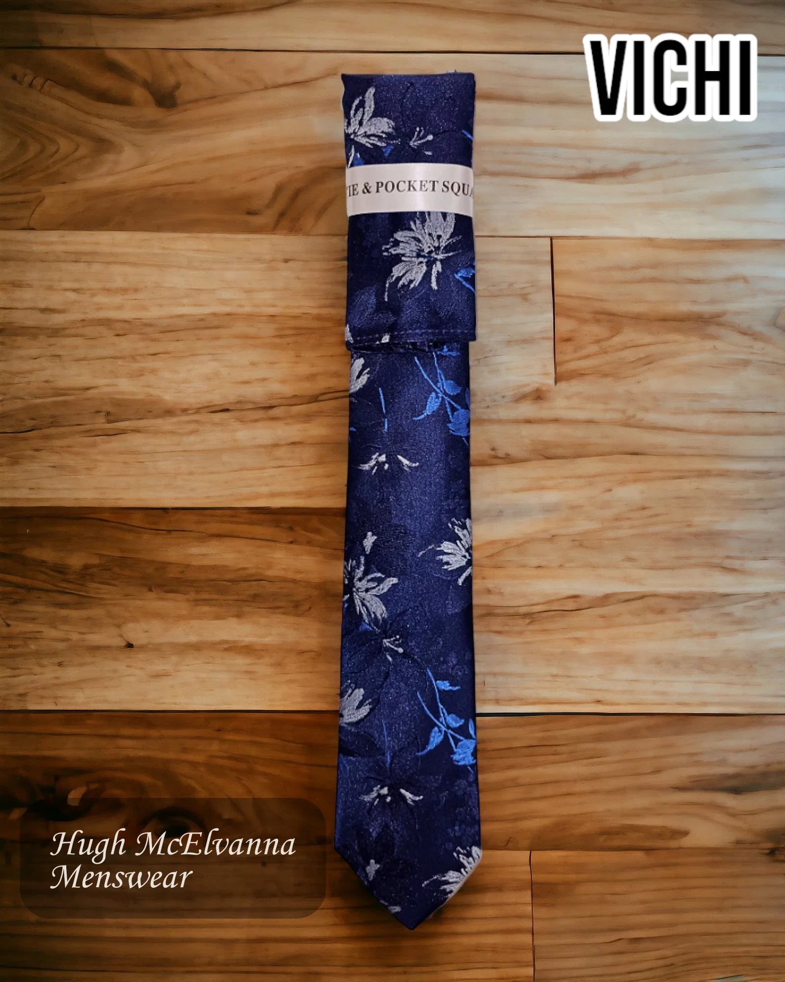 slim-fit neckties for men-Men's Blue Design Necktie F80D