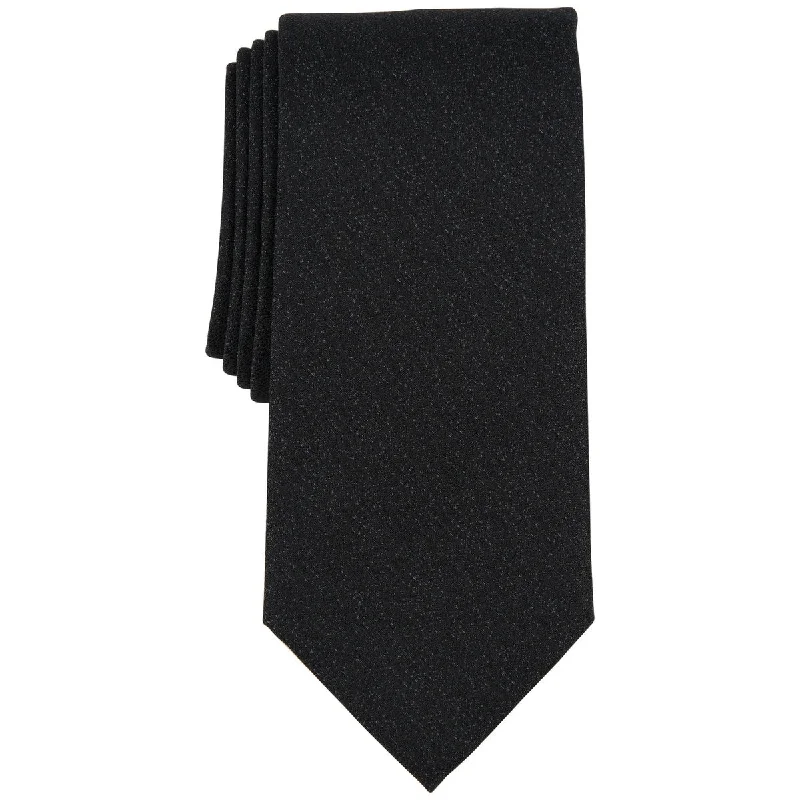 modern silk necktie designs-Michael Kors Men's Bronson Solid Tie Black Size Regular