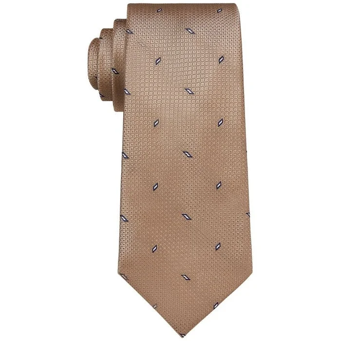 formal wedding tie ideas-Michael Kors Men's Classic Design Spaced Out Geometric Tie Brown Size Regular