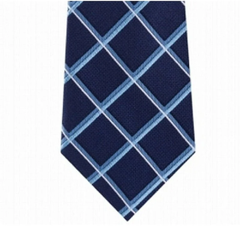 fun color neckties for weddings-Michael Kors Men's Classic Multi-Grid Silk Tie Blue One Size